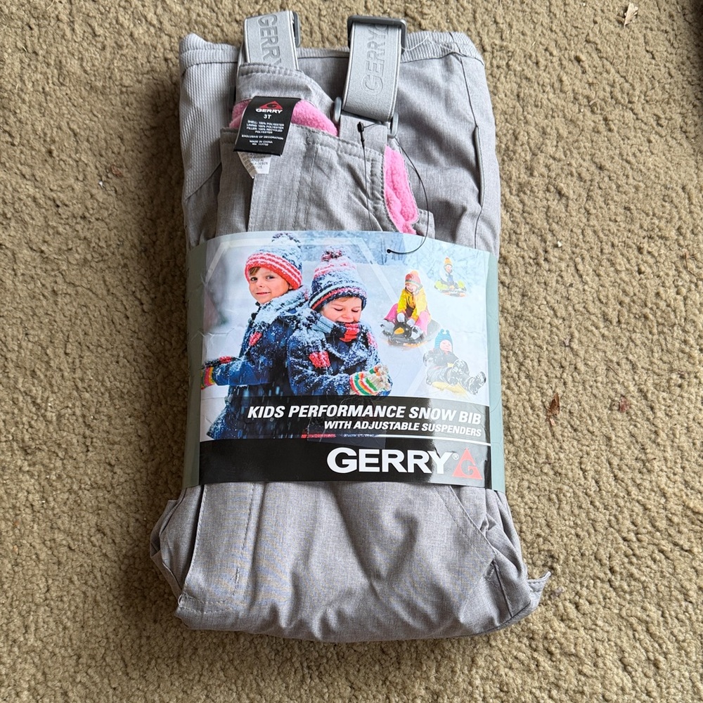 Gerry Weber Kids Performance Snow Bib - Gray and Pink